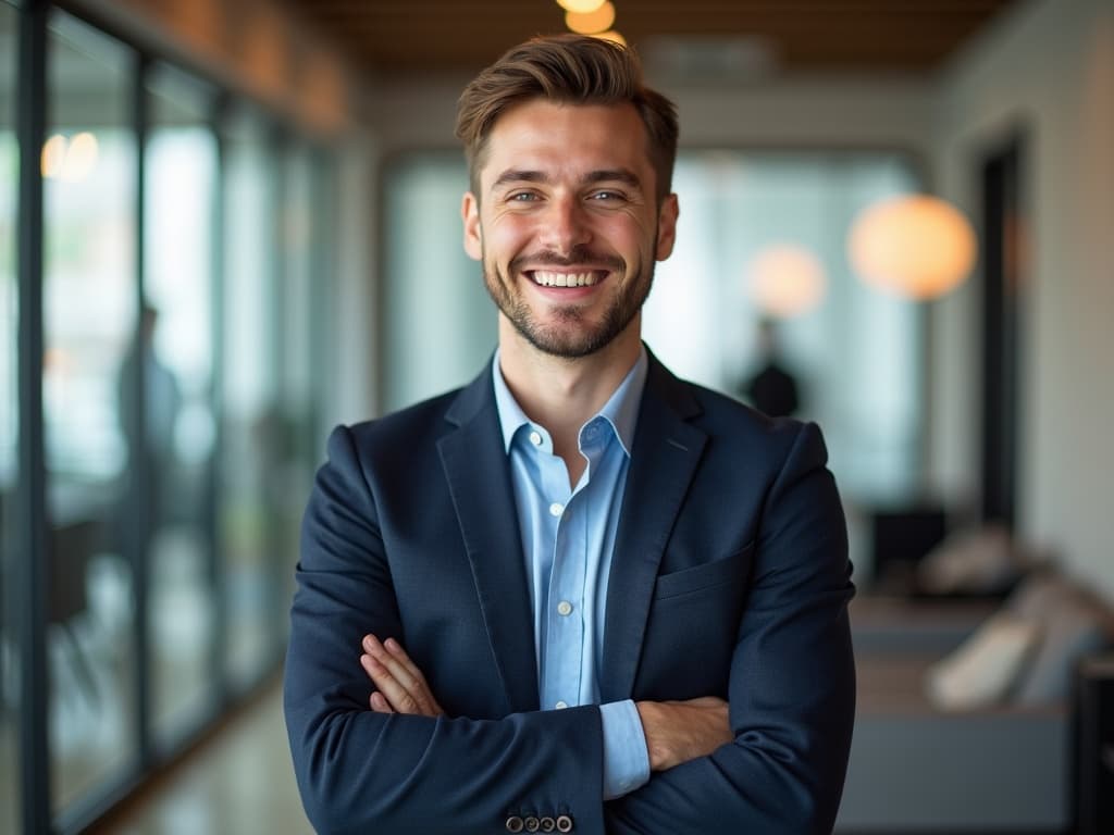 Glücklicher Manager