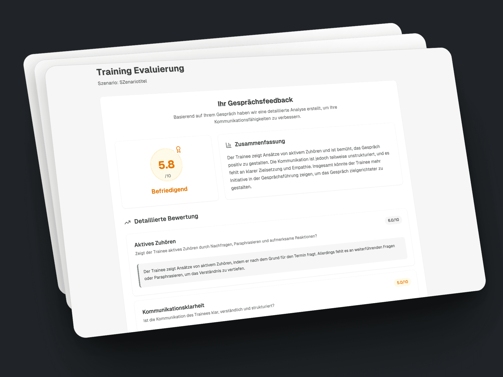 Anonyme Auswertung und Leistungsreports