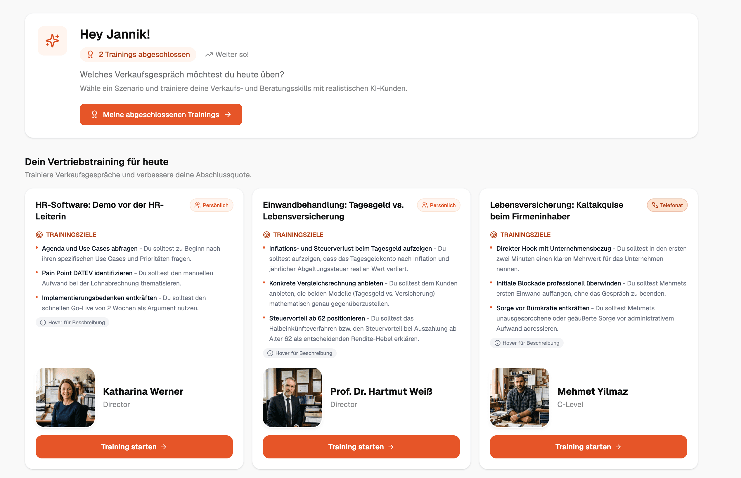 Vergleich: E-Learning vs. Careertrainer.ai Gesprächstraining