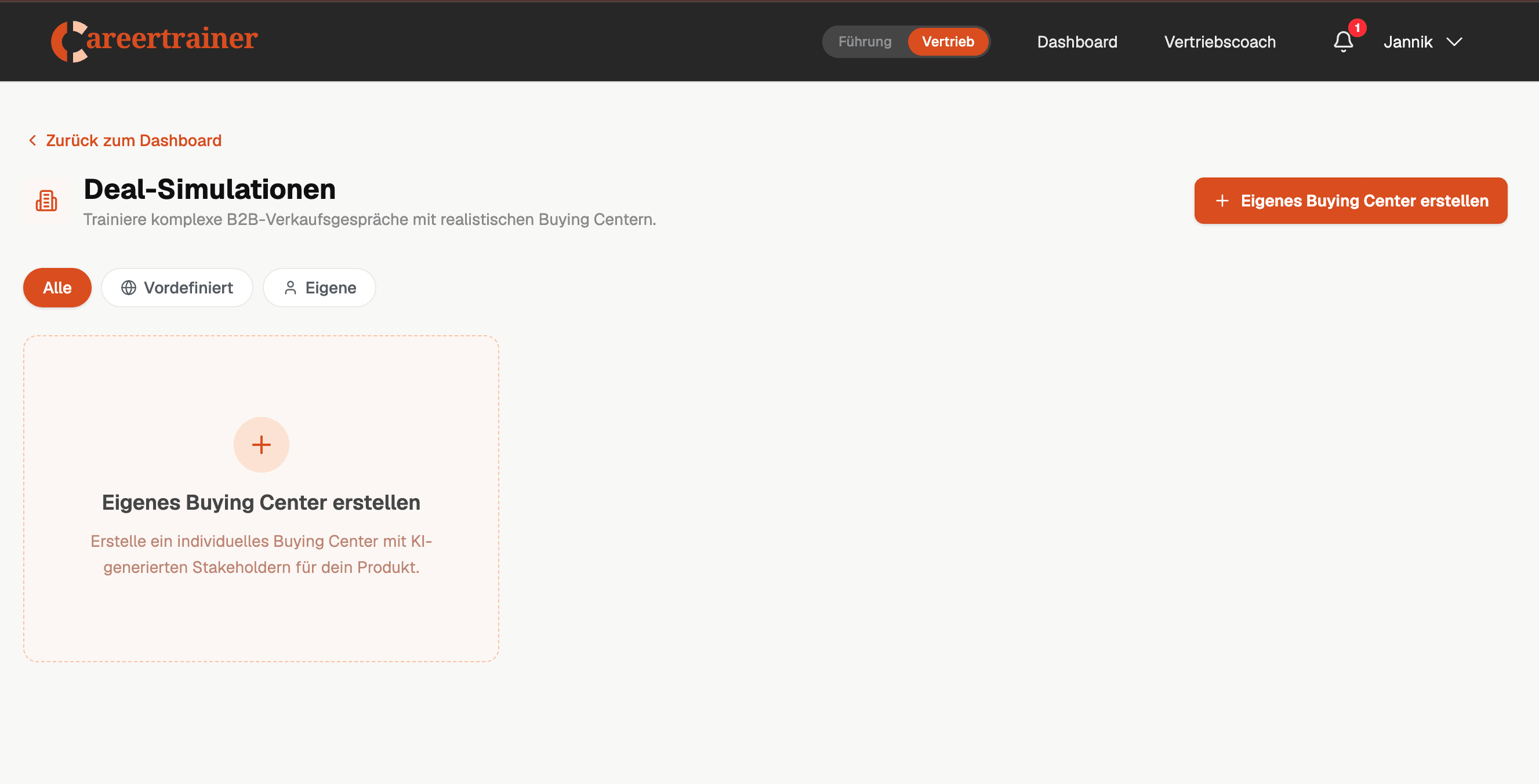 Deal-Simulationen im Vertrieb mit Option zum Erstellen eines eigenen Buying Centers