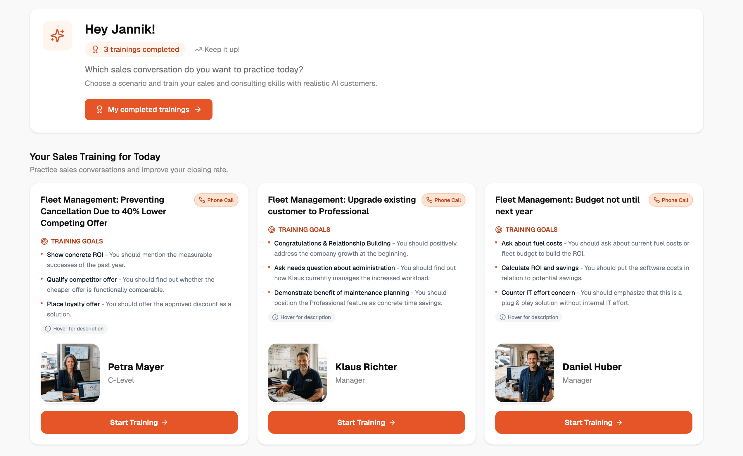 Comparison: E-learning vs. Careertrainer.ai conversation training